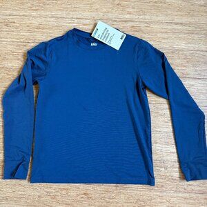 NWT REI- Sahara Shade Long-Sleeve Shirt- Kids'- Blue Saragasso Sea- Size M 10/12